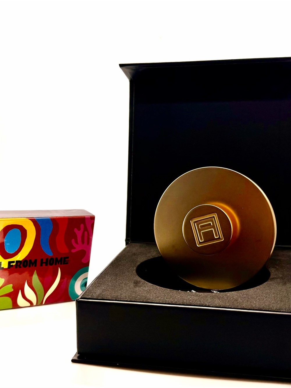 Assouline Travel From Home Luxury Bundle - Brass Candle Lid & Matchbook Set